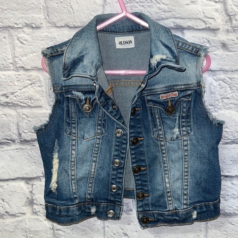 Hudson denim vest, girls size 6
